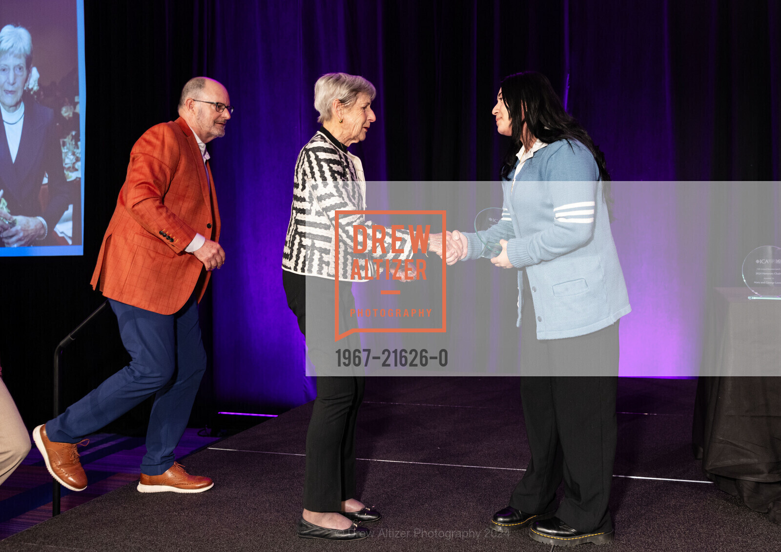 Mike Heffernan, Lenore Heffernan, Lesly Reyes, ICA Cristo Rey Academy 14th Annual Business Lunch, Hyatt Regency San Francisco. 5 Embarcadero Ctr, SF, CA 94111 US, March 21st, 2024, Photo #1967-21626-0 Mike Heffernan, Lenore Heffernan, Lesly Reyes, Photo #1967-21626-0