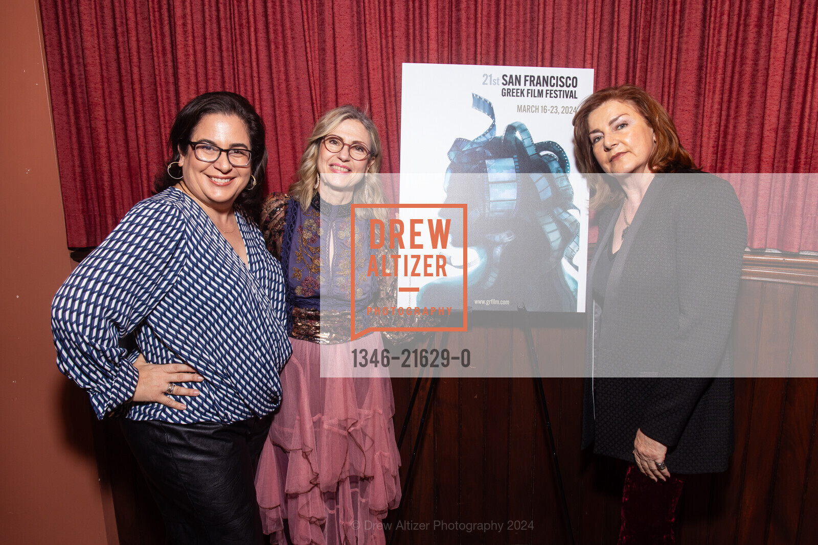 Maria Nicolacakis, Tatiana Drakaki, Katerina Steck, Closing Night for 2024 SF Greek Film Festival, Delancey Screening Room. 600 The Embarcadero, SF, CA 94107 US, March 23rd, 2024, Photo #1346-21629-0 Maria Nicolacakis, Tatiana Drakaki, Katerina Steck, Photo #1346-21629-0