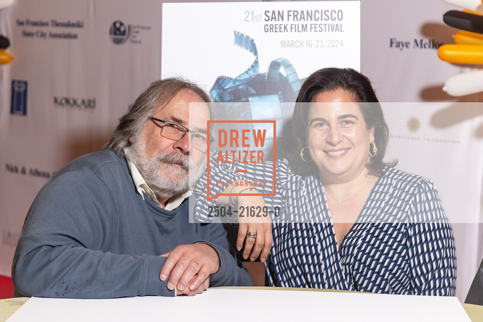 Kleon Skourtis, Maria Nicolacakis, Closing Night for 2024 SF Greek Film Festival, Delancey Screening Room. 600 The Embarcadero, SF, CA 94107 US, March 23rd, 2024, Photo #2504-21629-0 Kleon Skourtis, Maria Nicolacakis, Photo #2504-21629-0