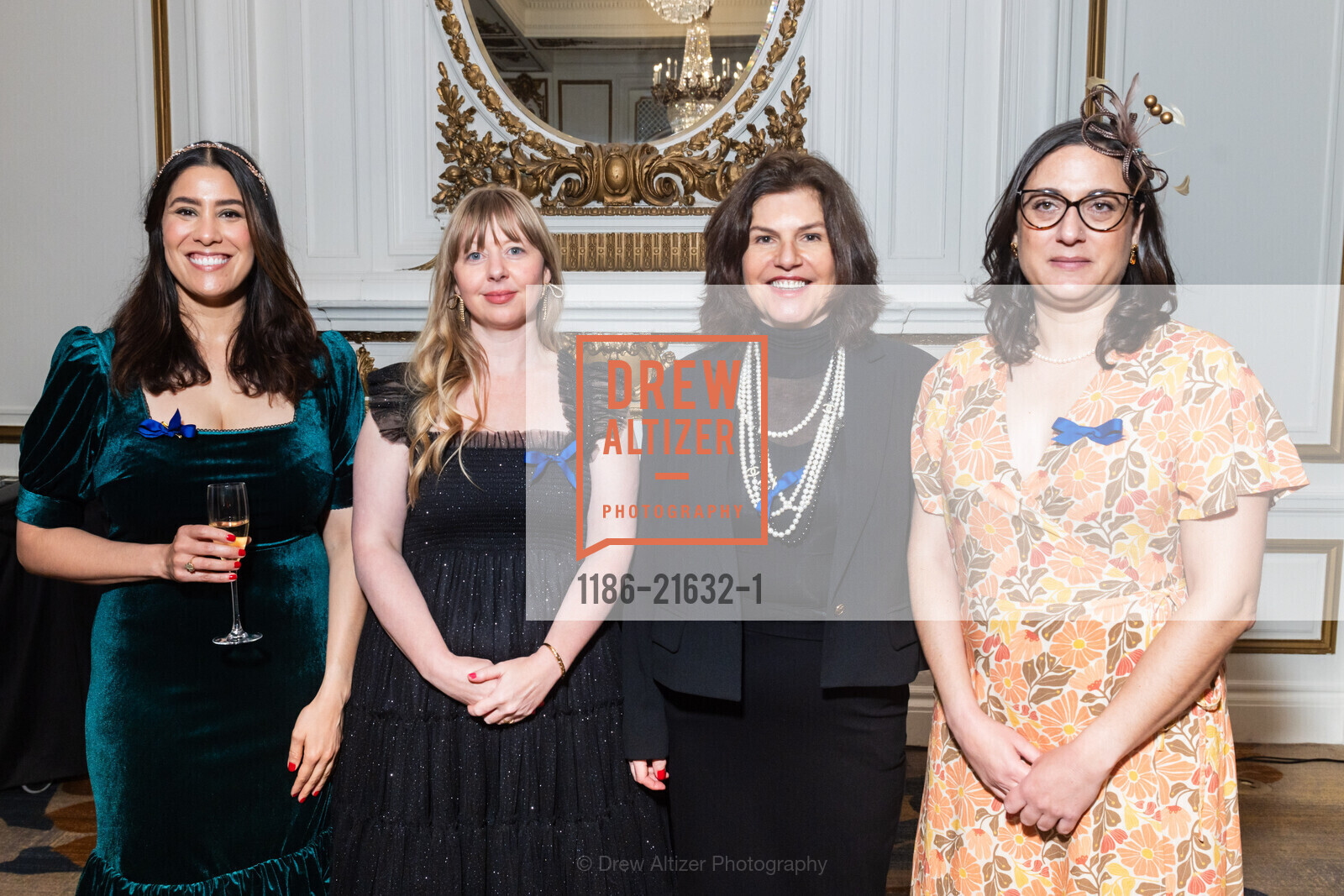 Priscilla Baca, Emily Scott, Jennifer Mitchell, Adriana Aro, JLSF Annual Tea, Palace Hotel, a Luxury Collection Hotel, San Francisco. 2 New Montgomery St, SF, CA 94105 US, Photo #1186-21632-1 Priscilla Baca, Emily Scott, Jennifer Mitchell, Adriana Aro, Photo #1186-21632-1