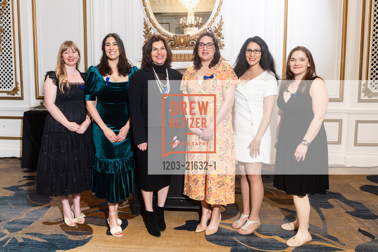 Emily Scott, Priscilla Baca, Jennifer Mitchell, Adriana Aro, Jennifer Leal, Sarah Wagaman, JLSF Annual Tea, Palace Hotel, a Luxury Collection Hotel, San Francisco. 2 New Montgomery St, SF, CA 94105 US, Photo #1203-21632-1 Emily Scott, Priscilla Baca, Jennifer Mitchell, Adriana Aro, Jennifer Leal, Sarah Wagaman, Photo #1203-21632-1