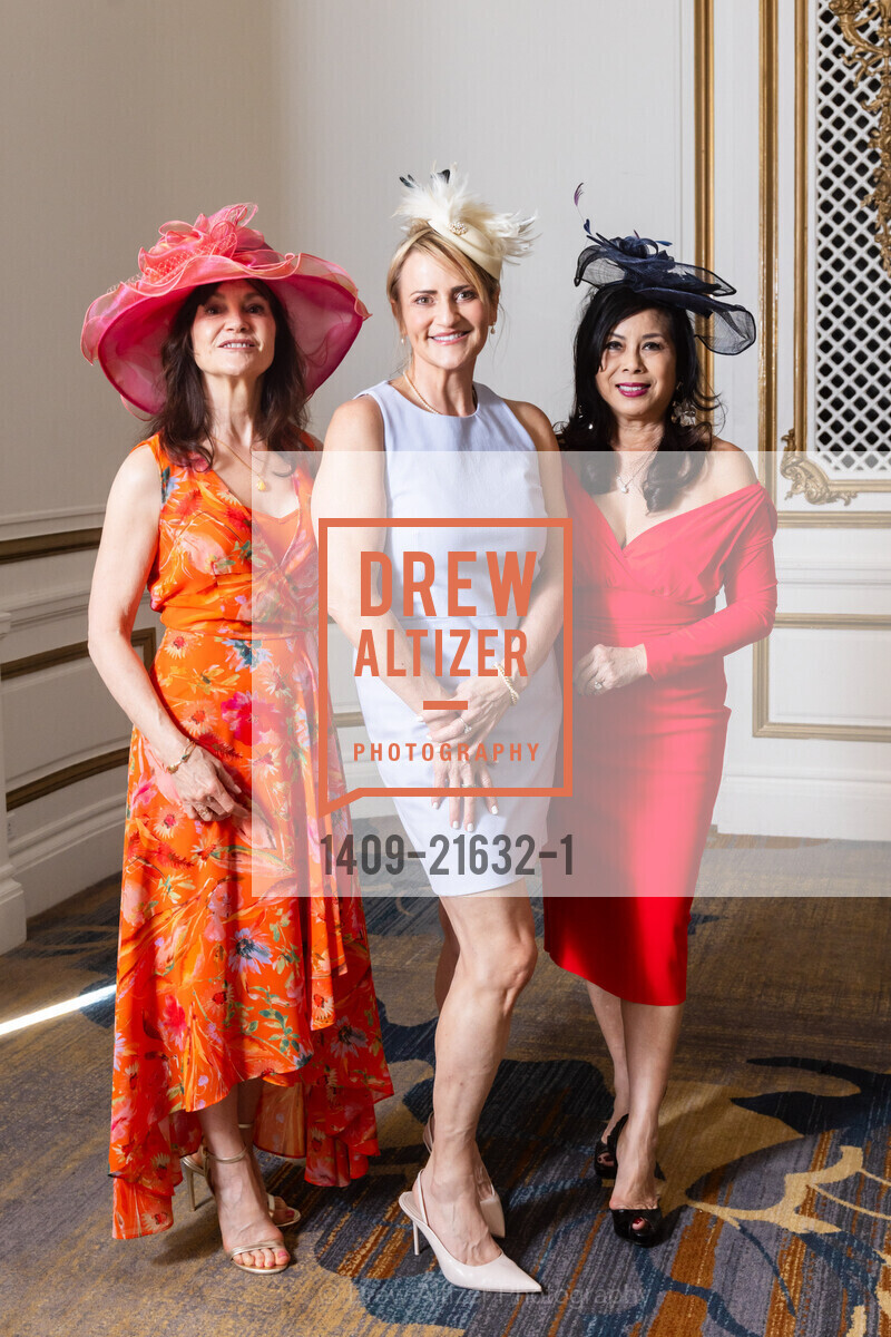 V'Anne Singleton, Heidi Imbus, Sharon Seto, JLSF Annual Tea, Palace Hotel, a Luxury Collection Hotel, San Francisco. 2 New Montgomery St, SF, CA 94105 US, Photo #1409-21632-1 V'Anne Singleton, Heidi Imbus, Sharon Seto, Photo #1409-21632-1