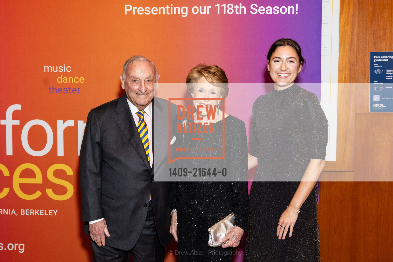 Sandy Weill, Joan Weill, Haley O'Neil, Cal Performances Gala 2024, Cal Performances. 101 Zellerbach Hall, Berkeley, CA 94720 US, Photo #1409-21644-0 Sandy Weill, Joan Weill, Haley O'Neil, Photo #1409-21644-0