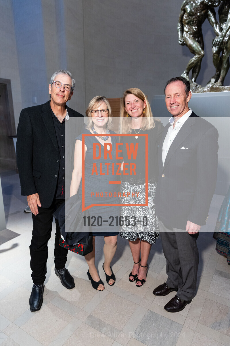 Jed Moffett, Lisa Lang, Nina Ward, Charles Ward, Japanese Prints in Transition Donor Opening Night, Legion of Honor. 100 34th Ave, SF, CA 94121 US, April 11th, 2024, Photo #1120-21653-0 Jed Moffett, Lisa Lang, Nina Ward, Charles Ward, Photo #1120-21653-0