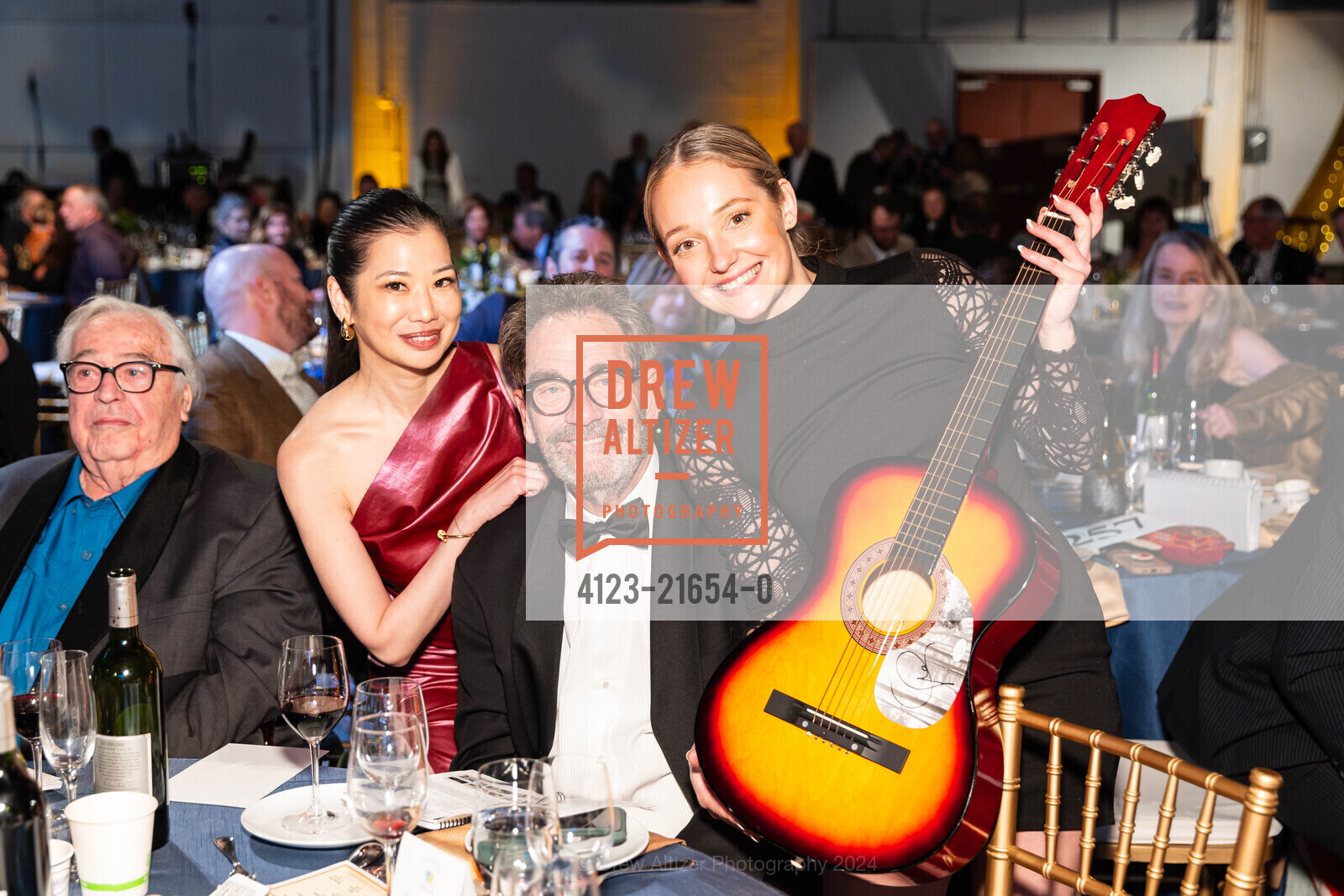 Buck Kamphausen, Betty Yu, Huey Lewis, Morgan Elfstrom, Great Chefs & Wineries, Festival Pavilion. SF, CA 94123 US, April 13th, 2024, Photo #4123-21654-0 Buck Kamphausen, Betty Yu, Huey Lewis, Morgan Elfstrom, Photo #4123-21654-0