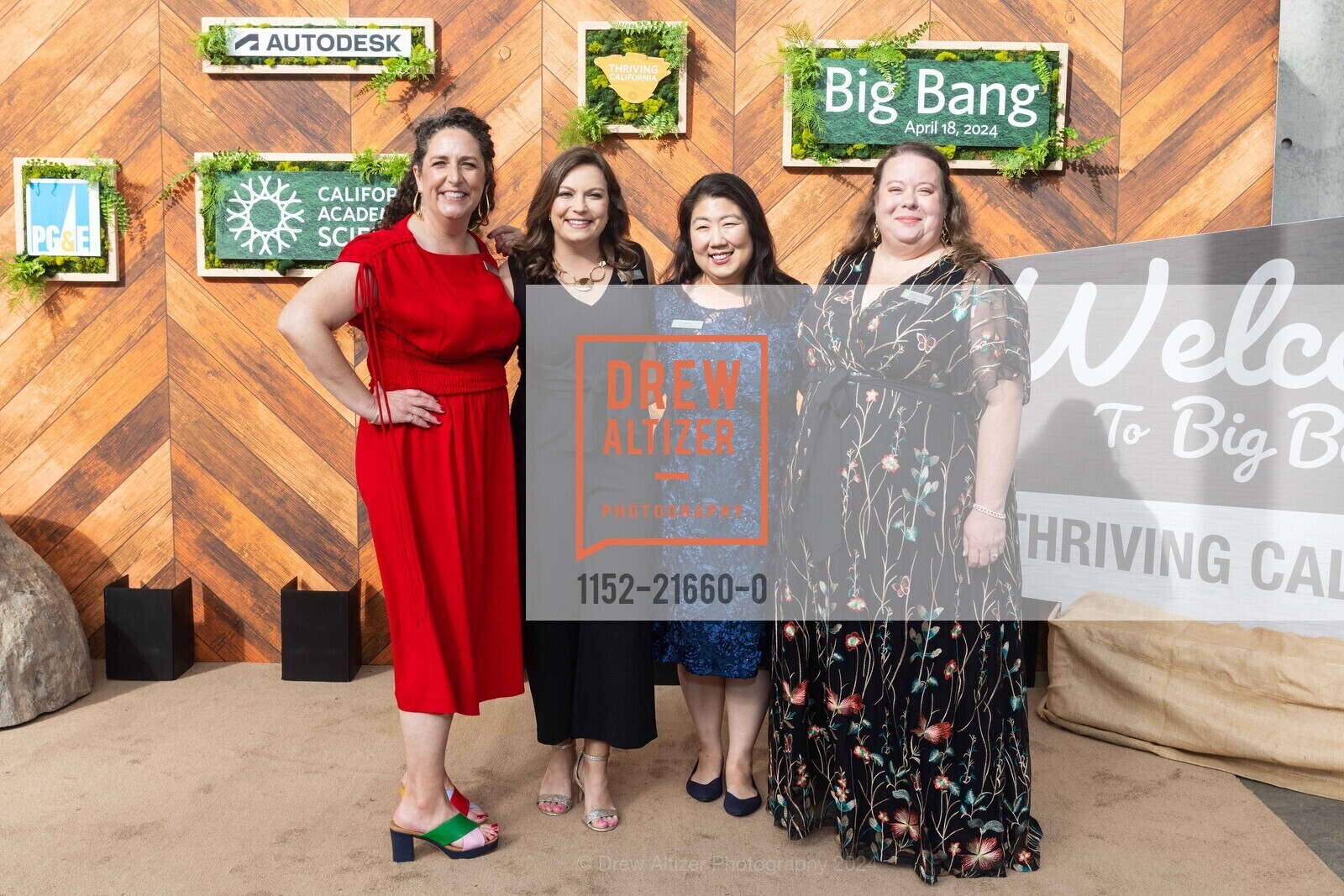 Rebecca Johnson, Samantha Delucchi, Esther Oh, Alison Young, California Academy of Science's BIG BANG GALA 2024, California Academy of Sciences. 55 Music Concourse Dr, SF, CA 94118 US, April 18th, 2024, Photo #1152-21660-0 Rebecca Johnson, Samantha Delucchi, Esther Oh, Alison Young, Photo #1152-21660-0