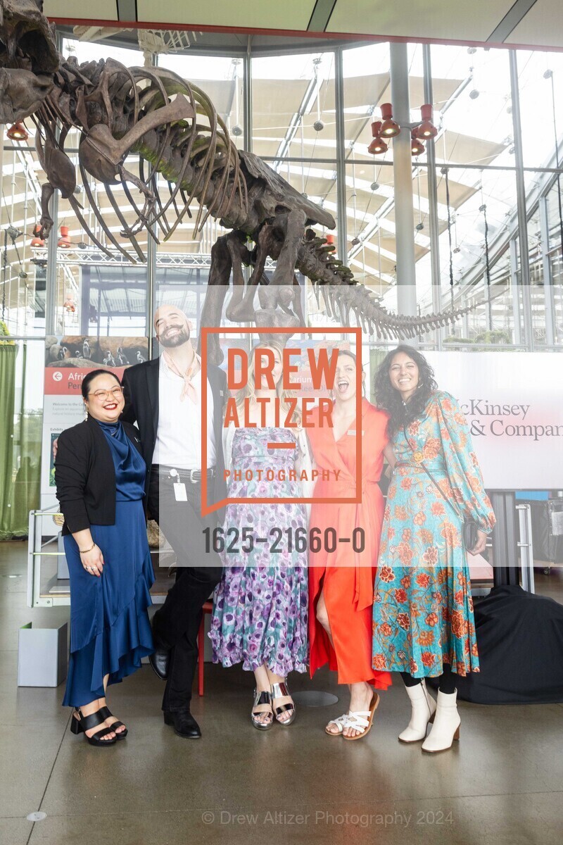 Mari Anne Lau, Blake Gregor, Sarabeth Janzen, Daron Willison, Mauna Dasari, California Academy of Science's BIG BANG GALA 2024, California Academy of Sciences. 55 Music Concourse Dr, SF, CA 94118 US, April 18th, 2024, Photo #1625-21660-0 Mari Anne Lau, Blake Gregor, Sarabeth Janzen, Daron Willison, Mauna Dasari, Photo #1625-21660-0