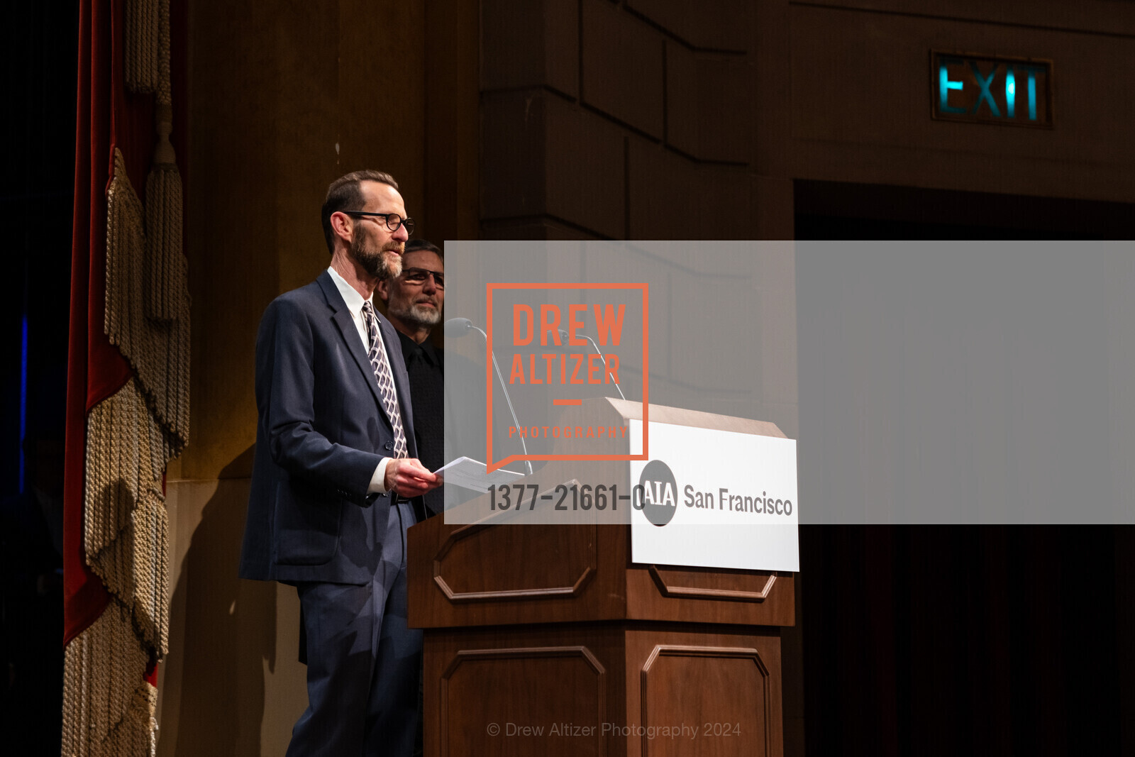 Charlie Stott, Mark Kelly, AIA San Francisco & The Center for Architecture and Design, War Memorial Veterans Building. Herbst Theatre & Green Room, 401 Van Ness Ave, SF, CA 94102 US, April 18th, 2024, Photo #1377-21661-0 Charlie Stott, Mark Kelly, Photo #1377-21661-0