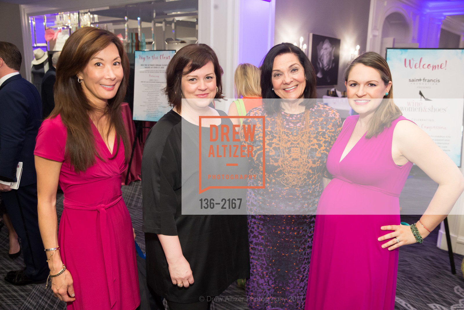 Patti Lee, Natasha Miller, Pamela Culp, Allison Lamm, Wine Women and Shoes 2017, Ritz-Carlton. 600 Stockton St, San Francisco, CA 94108, May 7th, 2017, Photo #136-2167 Patti Lee, Natasha Miller, Pamela Culp, Allison Lamm, Photo #136-2167