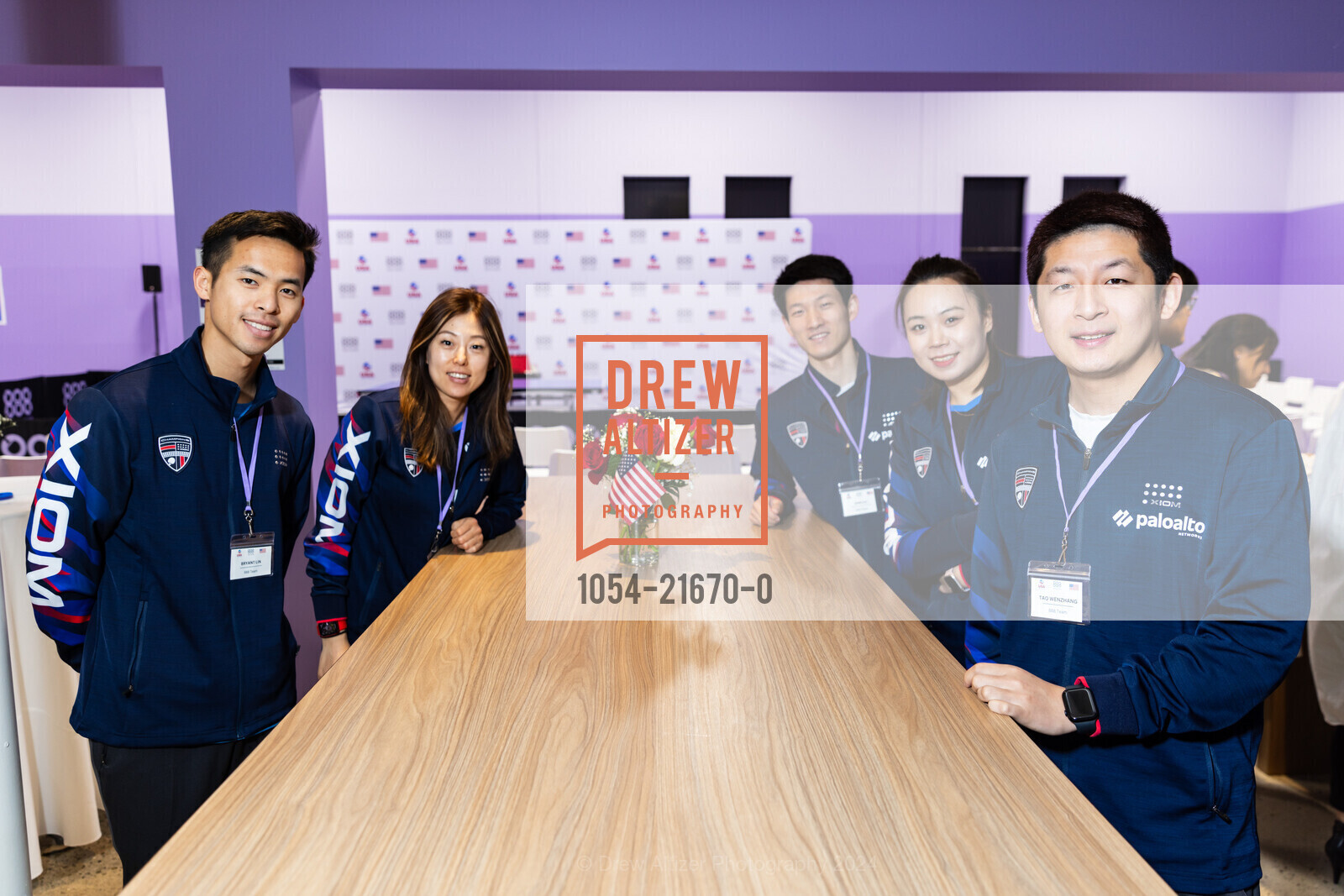 Bryant Lin, Maggie Tian, Dan Liu, Lily Zhang, Tao Wenzhang, Celebrating 888 Table Tennis Center 2024, 888 Table Tennis Center. 888 Hinckley Rd, Burlingame, CA 94010 US, April 23rd, 2024, Photo #1054-21670-0 Bryant Lin, Maggie Tian, Dan Liu, Lily Zhang, Tao Wenzhang, Photo #1054-21670-0