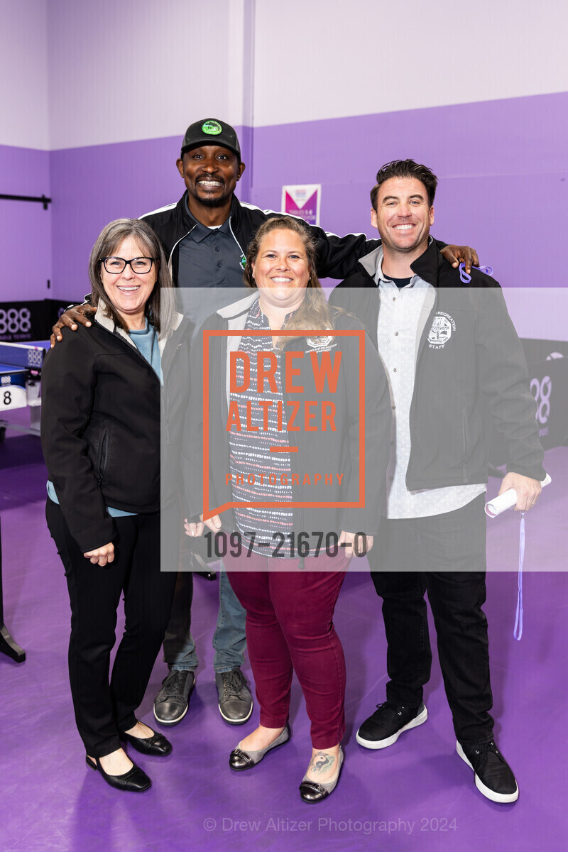 Margaret Glomstad, Kelvin Coggins, Nicole Acquisti, Kevin Gresh, Celebrating 888 Table Tennis Center 2024, 888 Table Tennis Center. 888 Hinckley Rd, Burlingame, CA 94010 US, April 23rd, 2024, Photo #1097-21670-0 Margaret Glomstad, Kelvin Coggins, Nicole Acquisti, Kevin Gresh, Photo #1097-21670-0