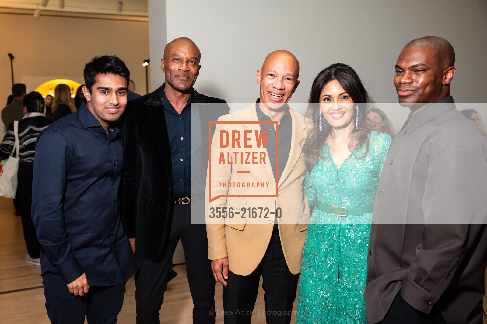 Bijoy Garg, Lonnie Payne, Ken McNeely, Komal Shah, Jonathan Carver Moore, SFMOMA's Art Bash 2024, SFMOMA Wattis Theater. 151 3rd St, SF, CA 94103 US, Photo #3556-21672-0 Bijoy Garg, Lonnie Payne, Ken McNeely, Komal Shah, Jonathan Carver Moore, Photo #3556-21672-0
