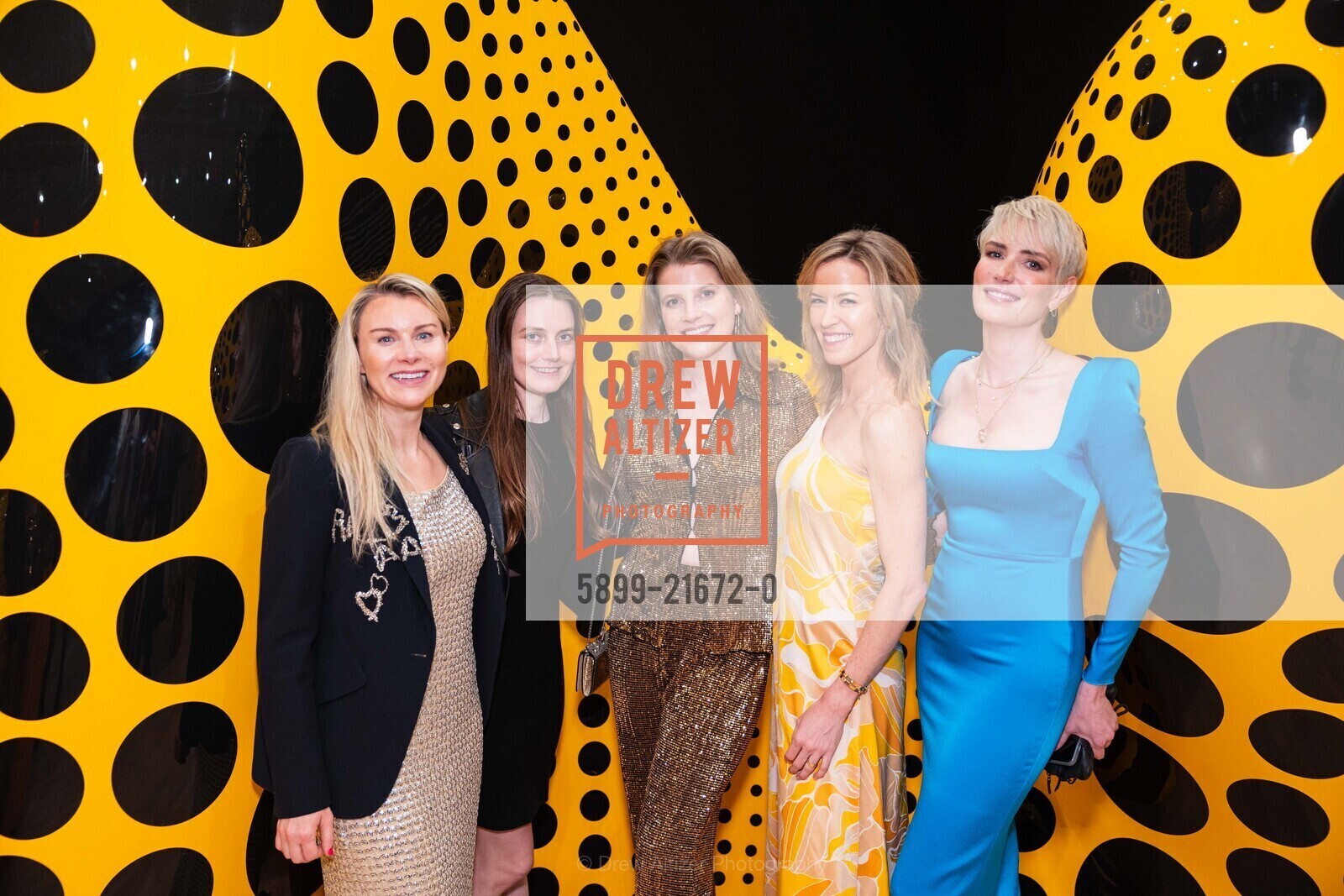 Tiffany Piecewicz, Kristen Glass, Elise Thygesen, Leah Hearst, Rachel Cook, SFMOMA's Art Bash 2024, SFMOMA Wattis Theater. 151 3rd St, SF, CA 94103 US, Photo #5899-21672-0 Tiffany Piecewicz, Kristen Glass, Elise Thygesen, Leah Hearst, Rachel Cook, Photo #5899-21672-0