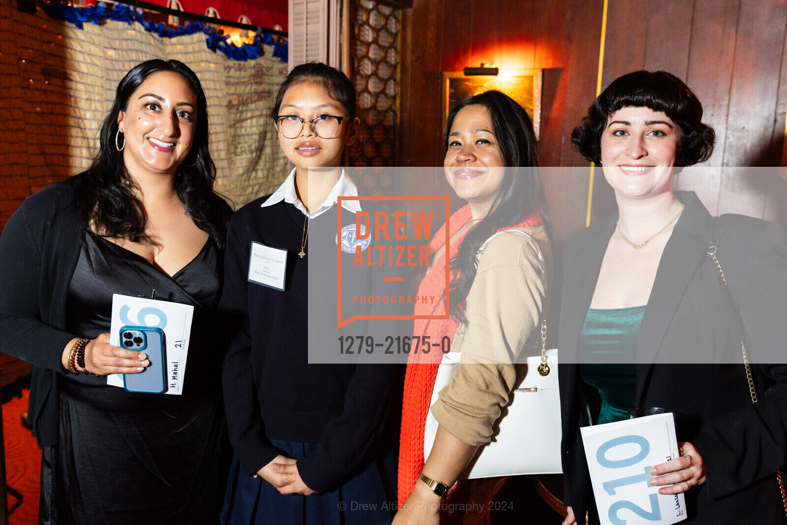 Harbir Mahal, Sophia Ly, Jolene Ignacio, Christina Lancaster, Mission Dolores Academy’s Benefit Dinner Grazie Mille “A Thousand Thanks”, Bimbo's 365 Club. 1025 Columbus Ave, SF, CA 94133 US, April 25th, 2024, Photo #1279-21675-0 Harbir Mahal, Sophia Ly, Jolene Ignacio, Christina Lancaster, Photo #1279-21675-0