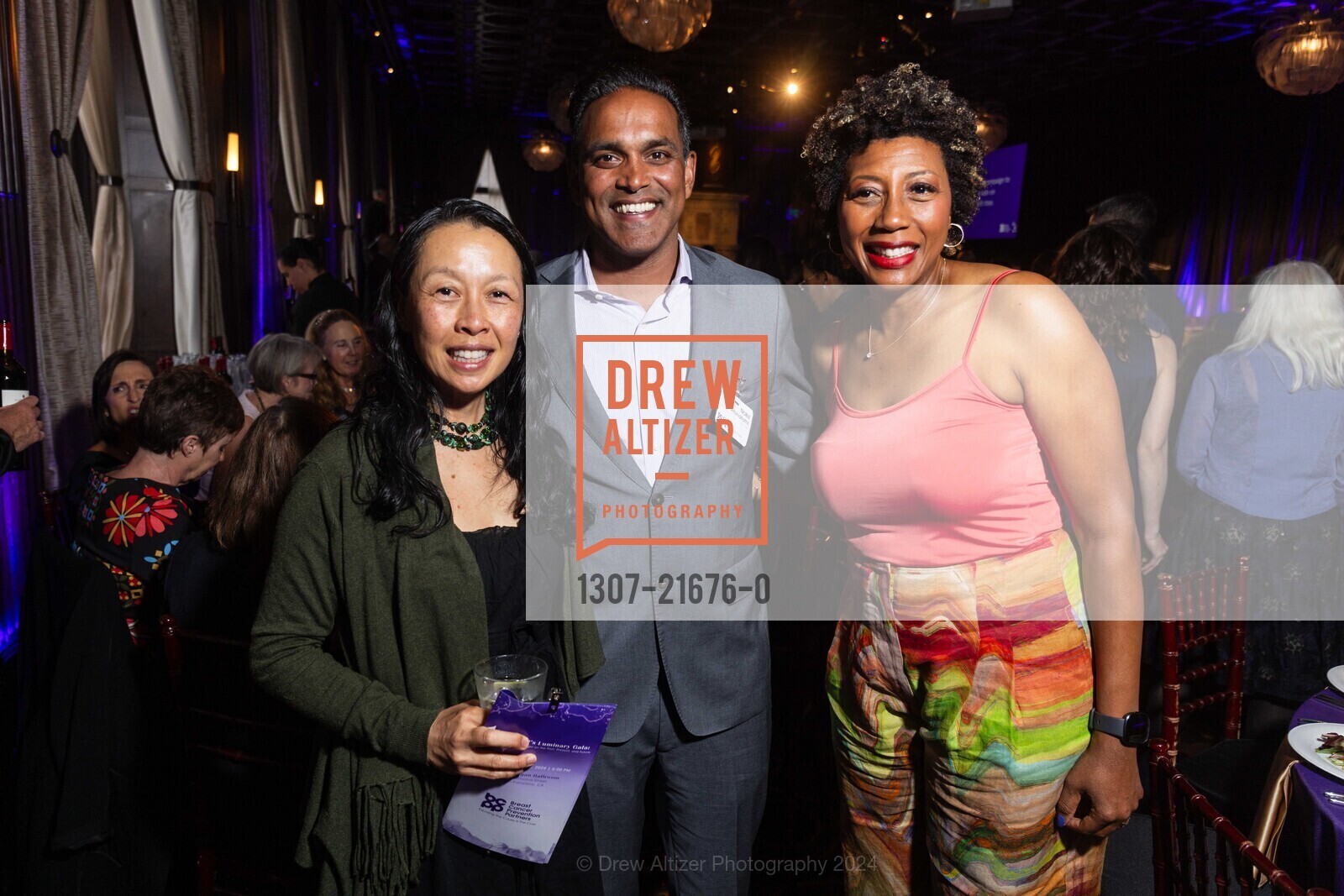 Karen Chen, Noble Athimattathil, Wanda Cole-Frieman, Breast Cancer Prevention Partners' LUMINARY GALA, The Julia Morgan Ballroom. 465 California St, SF, CA 94104 US, April 25th, 2024, Photo #1307-21676-0 Karen Chen, Noble Athimattathil, Wanda Cole-Frieman, Photo #1307-21676-0