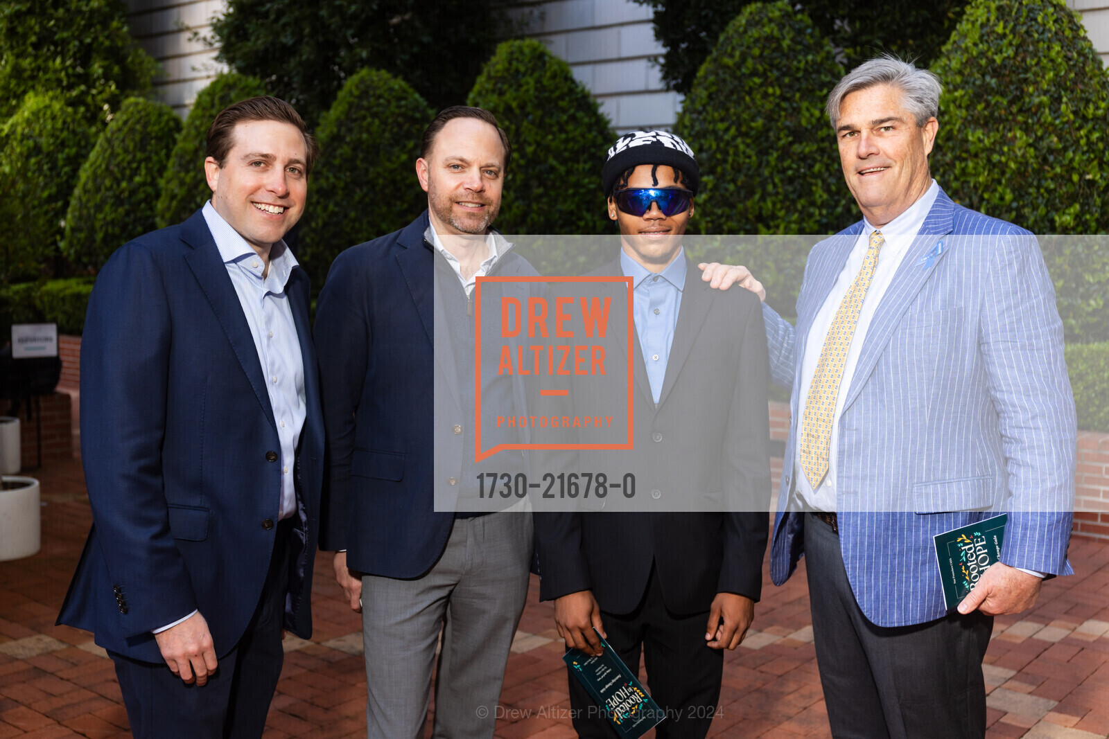 Jason Zito, Greg Thorne, DJ Isaac, Eric Mathewson, SFCASA's Fostering Change Gala: ROOTED IN HOPE, The Ritz-Carlton. 600 Stockton St, SF, CA 94108 US, April 26th, 2024, Photo #1730-21678-0 Jason Zito, Greg Thorne, DJ Isaac, Eric Mathewson, Photo #1730-21678-0