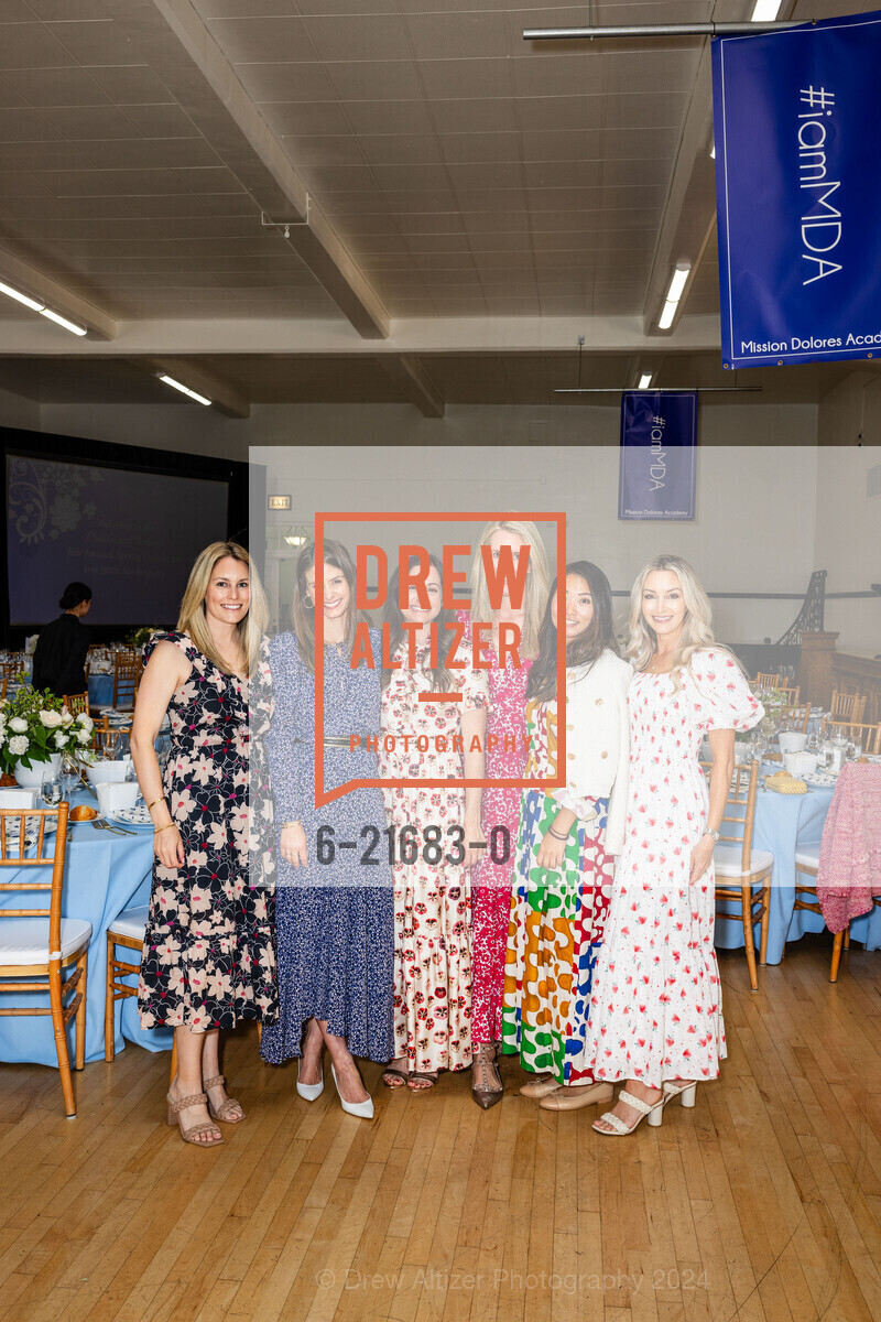 Erica Sinclair, Michelle Hanna, Courtney Welch, Catherine Harper, Ann Chung, Kristina Bickford, Children of Shelters Spring Luncheon 2024, Mission Dolores Academy, May 1st, 2024, Photo #6-21683-0 Erica Sinclair, Michelle Hanna, Courtney Welch, Catherine Harper, Ann Chung, Kristina Bickford, Photo #6-21683-0