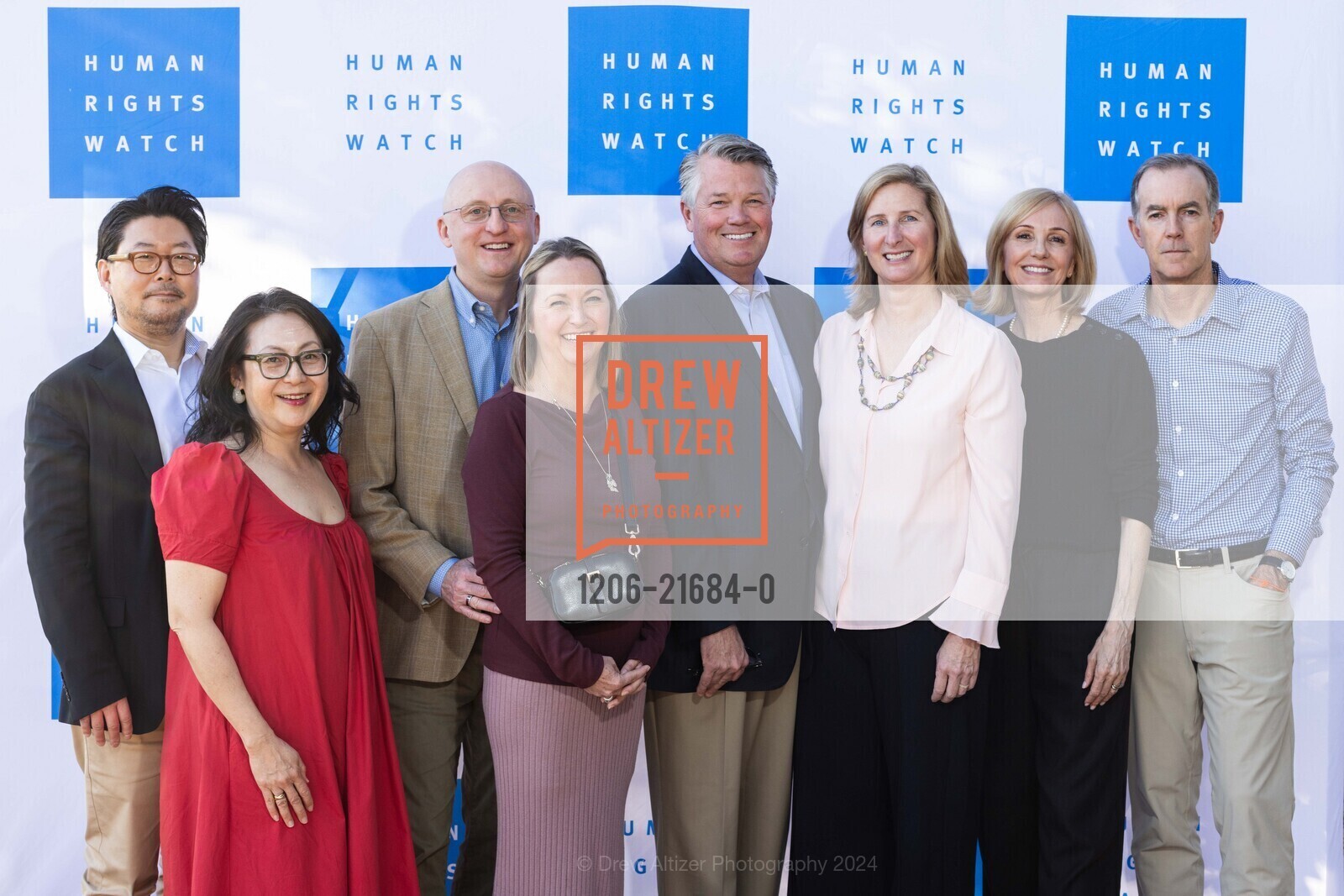 Jake Yoo, Esther Yoo, Chris Holsinger, Erin Holsinger, Lesley King, Victoria O'Hara, Ryan O'Hara, Human Rights Watch Annual Fundraising Dinner, Menlo Circus Club. 190 Park Ln, Atherton, CA 94027 US, May 1st, 2024, Photo #1206-21684-0 Jake Yoo, Esther Yoo, Chris Holsinger, Erin Holsinger, Lesley King, Victoria O'Hara, Ryan O'Hara, Photo #1206-21684-0