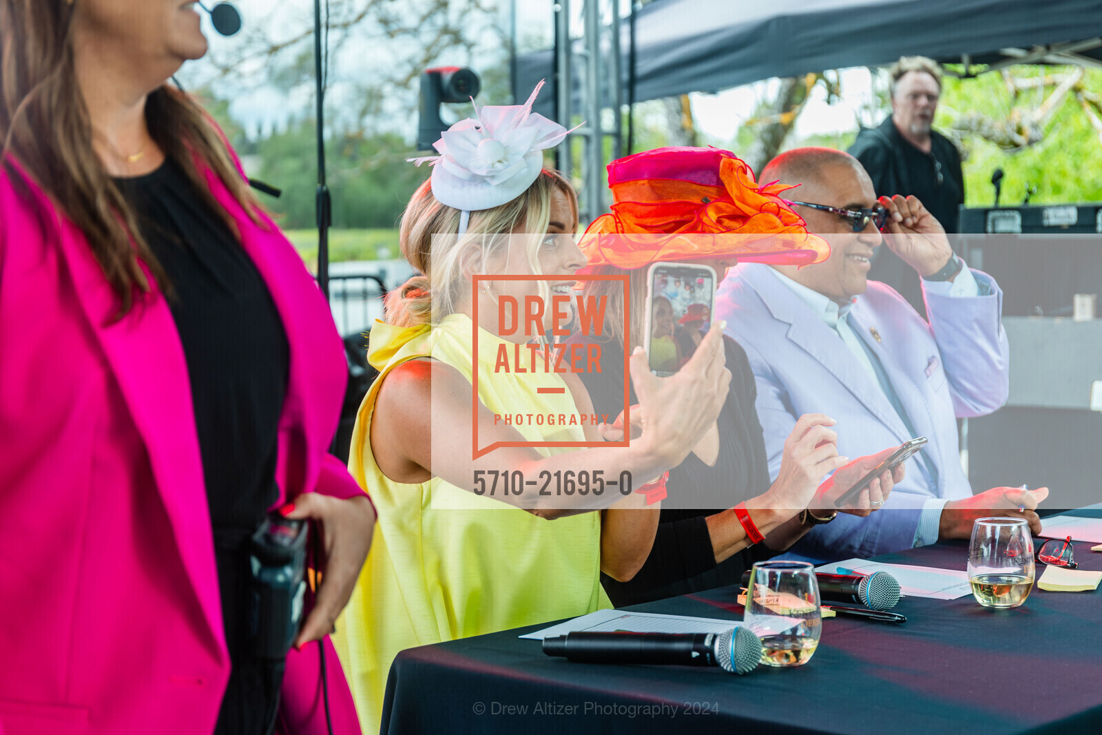 Erika Altes, Amy Gutierrez, Marc J Spears, Kendall Jackson's 2023 Kentucky Derby Party, Kendall-Jackson Wine Estate & Gardens. 5007 Fulton Rd, Santa Rosa, CA 95403 US, May 4th, 2024, Photo #5710-21695-0 Erika Altes, Amy Gutierrez, Marc J Spears, Photo #5710-21695-0