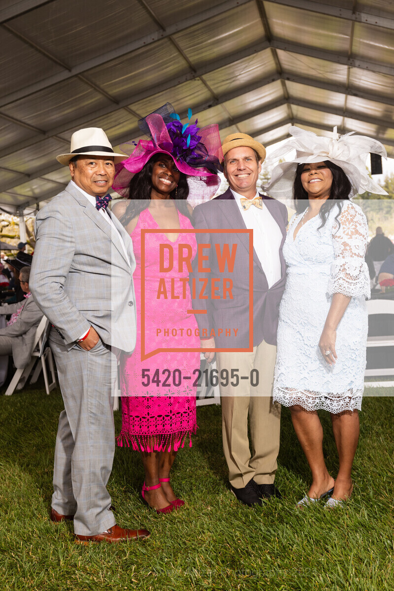 Eddie Zibrado, Carrie Henderson, Curtis Dupuis, Claudia Dupuis, Kendall Jackson's 2023 Kentucky Derby Party, Kendall-Jackson Wine Estate & Gardens. 5007 Fulton Rd, Santa Rosa, CA 95403 US, May 4th, 2024, Photo #5420-21695-0 Eddie Zibrado, Carrie Henderson, Curtis Dupuis, Claudia Dupuis, Photo #5420-21695-0