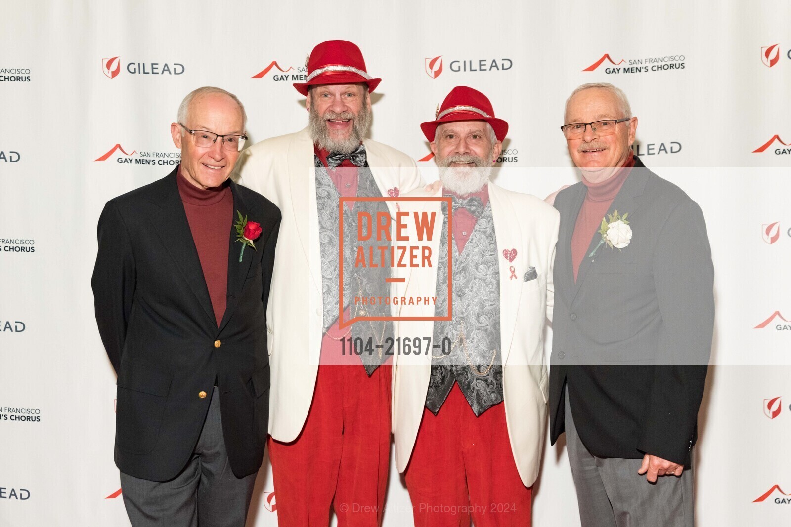 Les Partridge, David Laudon, Randy Laroche, Gary Demyen, SF Gay Men's Chorus CRESCENDO GALA, The Westin St. Francis San Francisco on Union Square. 335 Powell St, San Francisco, CA 94102, United States, May 4th, 2024, Photo #1104-21697-0 Les Partridge, David Laudon, Randy Laroche, Gary Demyen, Photo #1104-21697-0