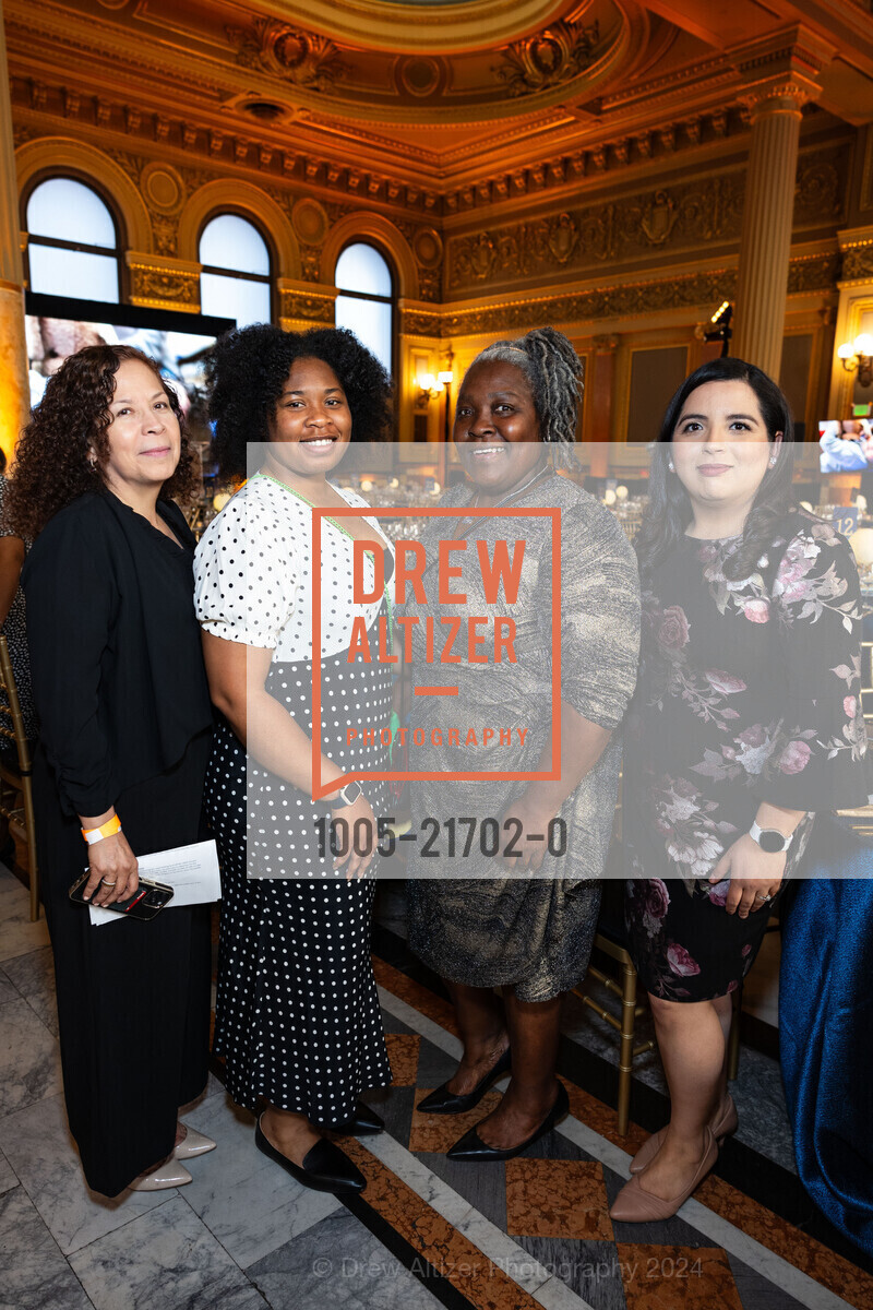 Rosa Martinez, Shonece Barney, Connie Swain, Yesenia Albor, Compass Family Services Gala 2024, The Hibernia. 1 Jones St, San Francisco, CA 94102, May 7th, 2024, Photo #1005-21702-0 Rosa Martinez, Shonece Barney, Connie Swain, Yesenia Albor, Photo #1005-21702-0