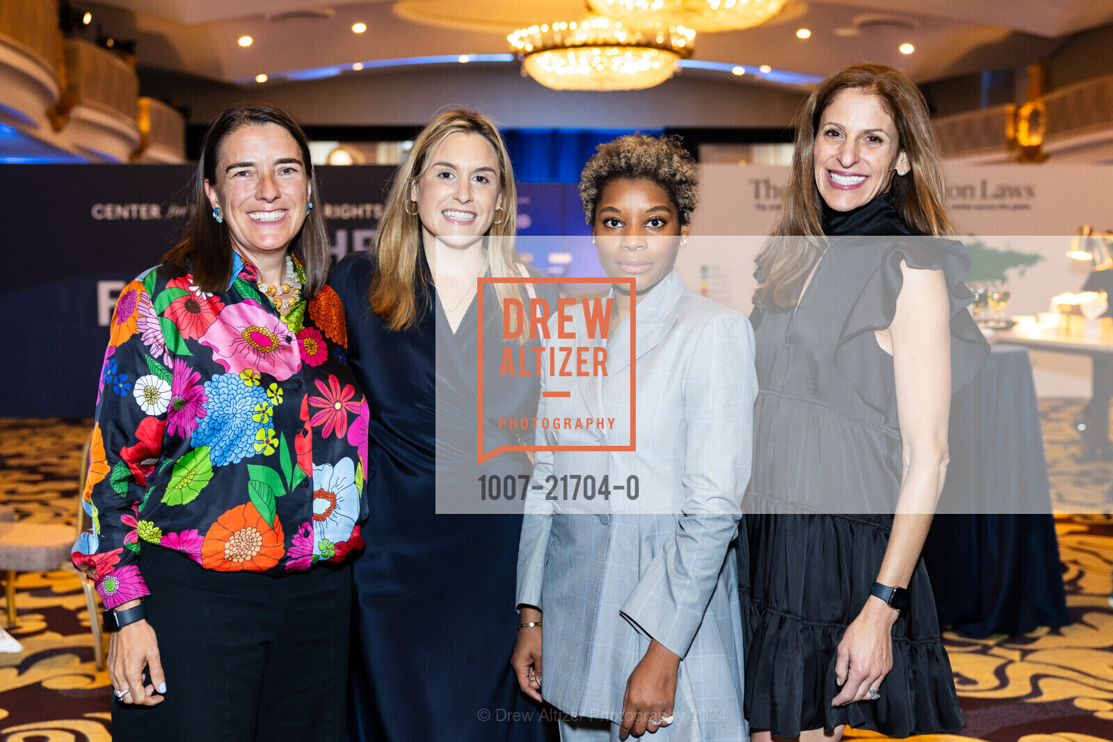 Caroline Barlerin, Ellie Feldman, Rochelle Nadhiri, Caren Mayer Orum, Center for Reproductive Rights San Francisco Benefit 2024, Fairmont San Francisco. 950 Mason St, SF, CA 94108 US, May 8th, 2024, Photo #1007-21704-0 Caroline Barlerin, Ellie Feldman, Rochelle Nadhiri, Caren Mayer Orum, Photo #1007-21704-0