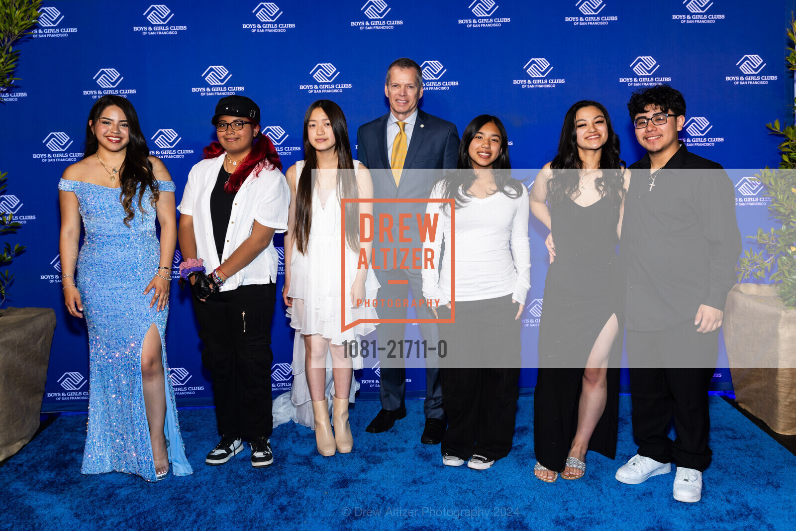 Sherlyn Hernandez, Lisette Lopez, Zoe Pan, Rob Connolly, Bella Navarrete, Delilah Garcia, Kenny Zapata, Boys and Girls Club of SF 2024 Gala, Don Fisher Clubhouse. 380 Fulton St, SF, CA 94102 US, May 11th, 2024, Photo #1081-21711-0 Sherlyn Hernandez, Lisette Lopez, Zoe Pan, Rob Connolly, Bella Navarrete, Delilah Garcia, Kenny Zapata, Photo #1081-21711-0