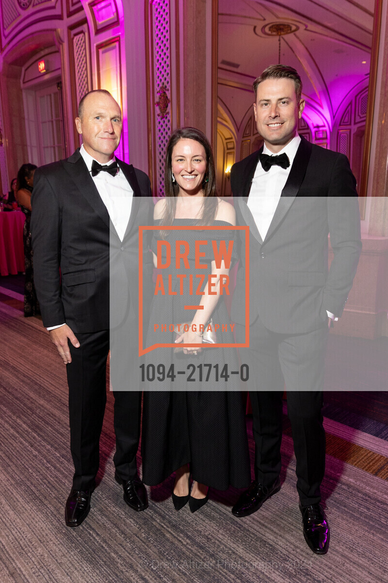 Marc Slater, Katie Kokenge, Scott MacDonald, RAPHAEL HOUSE’S Black & White Gala, Palace Hotel, a Luxury Collection Hotel. 2 New Montgomery St, SF, CA 94105 US, May 11th, 2024, Photo #1094-21714-0 Marc Slater, Katie Kokenge, Scott MacDonald, Photo #1094-21714-0