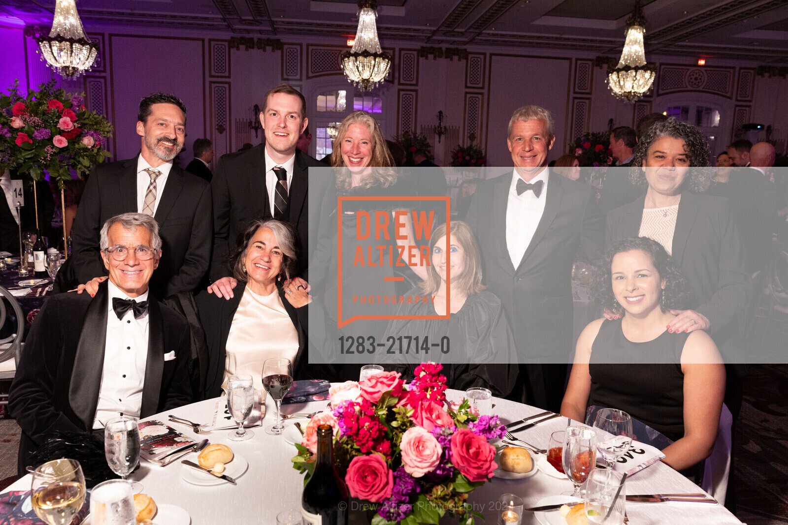 Bob Marcacci, Tim Cooper, Paola Colella, Vanessa Colella, Wendy Ackrell, Mike Ackrell, Leticia O'Sullivan, Angela Campanella, RAPHAEL HOUSE’S Black & White Gala, Palace Hotel, a Luxury Collection Hotel. 2 New Montgomery St, SF, CA 94105 US, May 11th, 2024, Photo #1283-21714-0 Bob Marcacci, Tim Cooper, Paola Colella, Vanessa Colella, Wendy Ackrell, Mike Ackrell, Leticia O'Sullivan, Angela Campanella, Photo #1283-21714-0