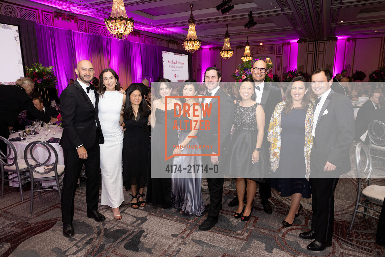 Owen Allen, Angeline Allen, Meredith Lin, Sara Walsh, Michele Lee, Maco Stewart, Elise Tang, Alan Szmodis, Sonia Gupta, Chris Pritchard, RAPHAEL HOUSE’S Black & White Gala, Palace Hotel, a Luxury Collection Hotel. 2 New Montgomery St, SF, CA 94105 US, Photo #4174-21714-0 Owen Allen, Angeline Allen, Meredith Lin, Sara Walsh, Michele Lee, Maco Stewart, Elise Tang, Alan Szmodis, Sonia Gupta, Chris Pritchard, Photo #4174-21714-0