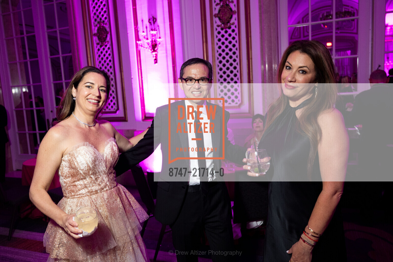 Meredith Lin, Hubert Lin, Melina Baxter, RAPHAEL HOUSE’S Black & White Gala, Palace Hotel, a Luxury Collection Hotel. 2 New Montgomery St, SF, CA 94105 US, Photo #8747-21714-0 Meredith Lin, Hubert Lin, Melina Baxter, Photo #8747-21714-0