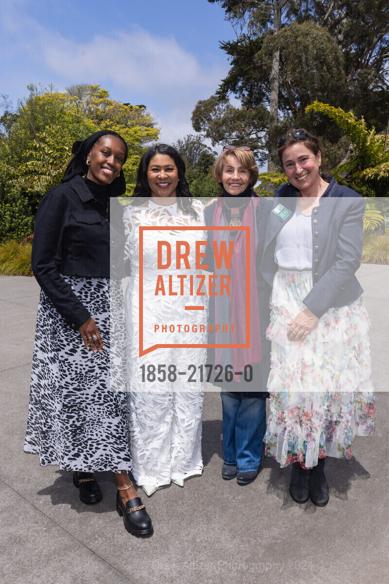 Ayodele Abdul-Hadi, London Breed, Lynne Twist, Claire Myers, GALA FOR THE GARDENS Benefiting the Gardens of Golden Gate Park, San Francisco Botanical Garden. 1199 9th Ave, San Francisco, CA 94122, United States, May 18th, 2024, Photo #1858-21726-0 Ayodele Abdul-Hadi, London Breed, Lynne Twist, Claire Myers, Photo #1858-21726-0