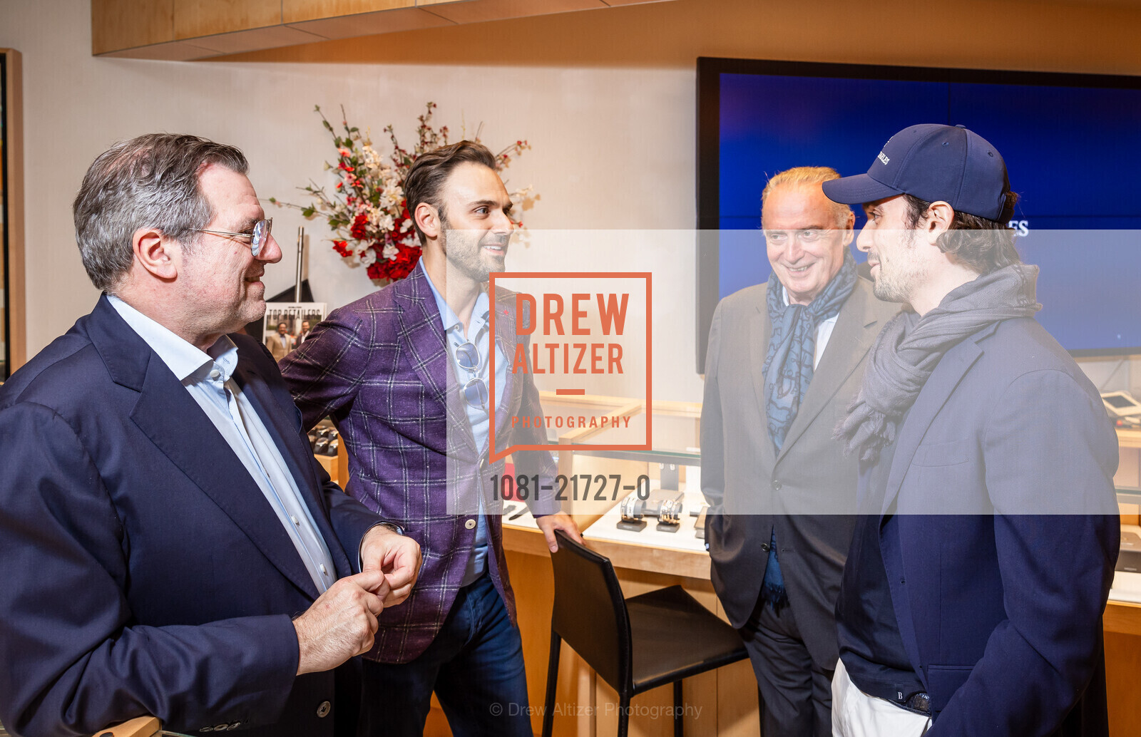 Patrick Ottomani, Jared Silver, Franco Ziviani, Federico Ziviani, Stephen Silver Boutique at Rosewood Sand Hill Present Gerald Charles, Rosewood Sand Hill. 2825 Sand Hill Rd, Menlo Park, CA 94025 US, Photo #1081-21727-0 Patrick Ottomani, Jared Silver, Franco Ziviani, Federico Ziviani, Photo #1081-21727-0