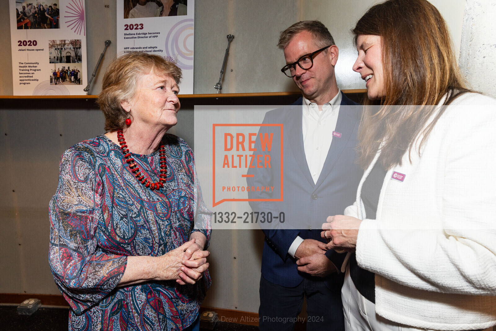 Martha Ryan, Justin Collingham, Monica Kendrick, Homeless Prenatal Program's 2024 Gala OUR HOUSE: WONDERSTRUCK, Homeless Prenatal Program. 2500 18th St, SF, CA 94110 US, May 18th, 2024, Photo #1332-21730-0 Martha Ryan, Justin Collingham, Monica Kendrick, Photo #1332-21730-0