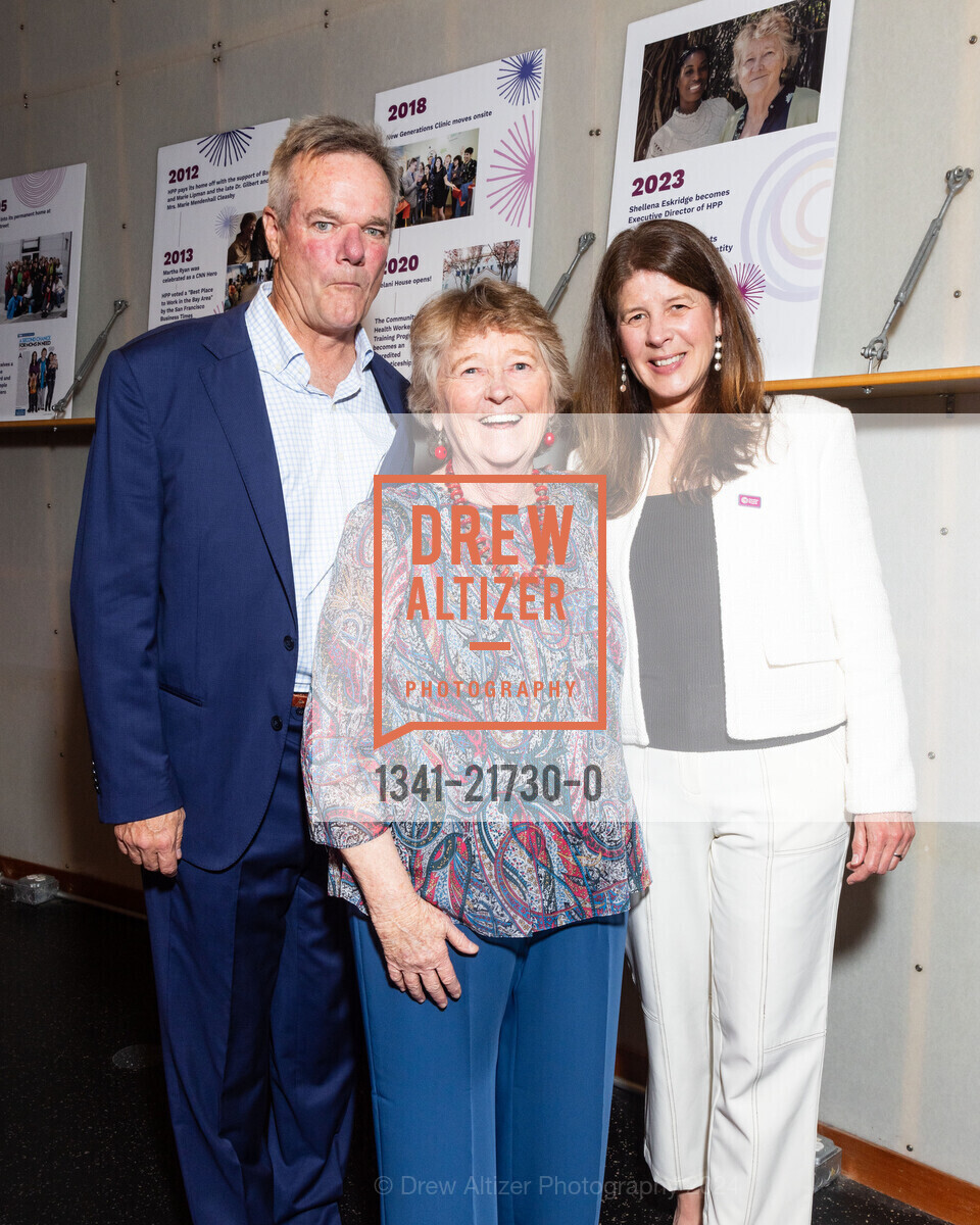 Kevin Kendrick, Martha Ryan, Monica Kendrick, Homeless Prenatal Program's 2024 Gala OUR HOUSE: WONDERSTRUCK, Homeless Prenatal Program. 2500 18th St, SF, CA 94110 US, May 18th, 2024, Photo #1341-21730-0 Kevin Kendrick, Martha Ryan, Monica Kendrick, Photo #1341-21730-0