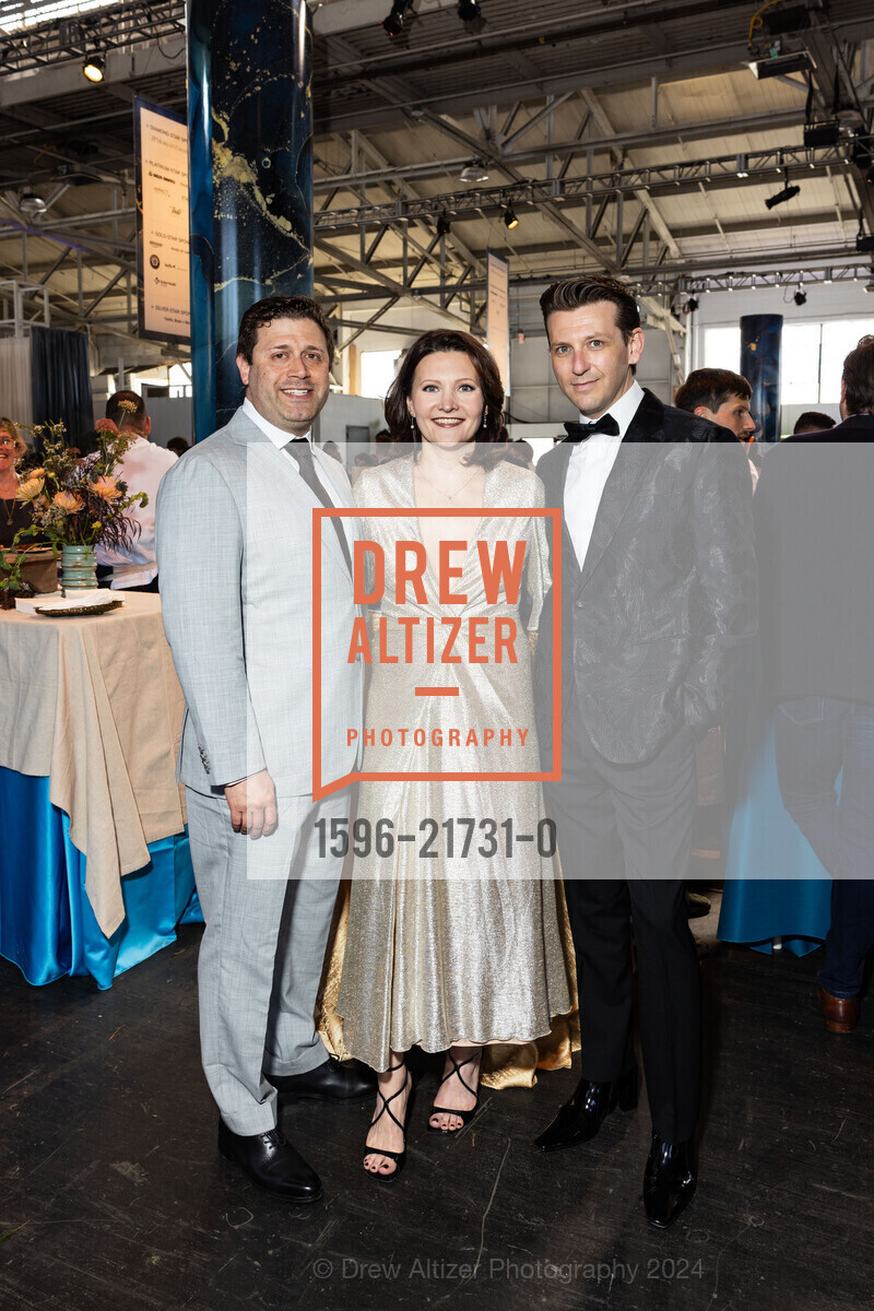 Josh Solon, Margaret Schoeller, Adam Glick, Meals on Wheels 36th Annual STAR CHEFS & VINTNERS GALA 2024, Festival Pavilion. Landmark Building C, SF, CA 94123 US, May 19th, 2024, Photo #1596-21731-0 Josh Solon, Margaret Schoeller, Adam Glick, Photo #1596-21731-0