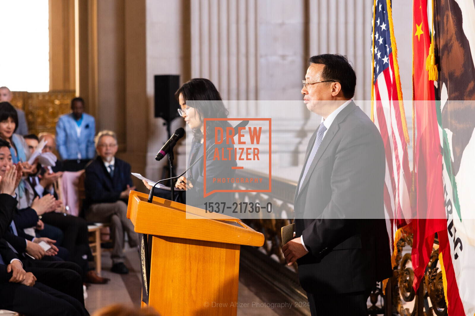 Shanghai Mayor Gong Zheng, San Francisco-Shanghai Sister City 45th Anniversary Celebration at City Hall, San Francisco City Hall. 1 Dr Carlton B Goodlett Pl, SF, CA 94102 US, May 21st, 2024, Photo #1537-21736-0 Shanghai Mayor Gong Zheng, Photo #1537-21736-0
