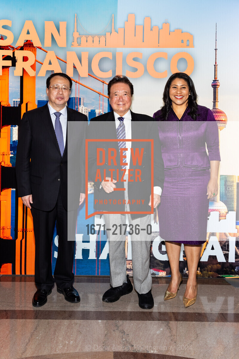 Shanghai Mayor Gong Zheng, Sam Eng, San Francisco Mayor London Breed, San Francisco-Shanghai Sister City 45th Anniversary Celebration at City Hall, San Francisco City Hall. 1 Dr Carlton B Goodlett Pl, SF, CA 94102 US, May 21st, 2024, Photo #1671-21736-0 Shanghai Mayor Gong Zheng, Sam Eng, San Francisco Mayor London Breed, Photo #1671-21736-0