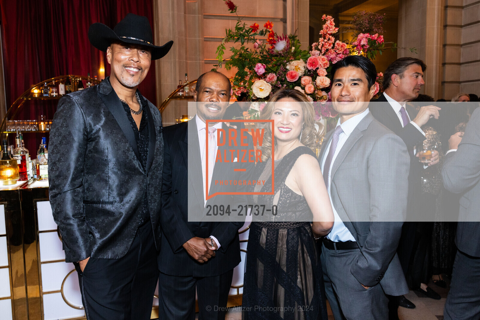 Ron Collins, Charles, Stephanie Meyers, Alex Chung, Humankindness Gala, San Francisco City Hall. 1 Dr Carlton B Goodlett Pl, SF, CA 94102 US, May 22nd, 2024, Photo #2094-21737-0 Ron Collins, Charles, Stephanie Meyers, Alex Chung, Photo #2094-21737-0