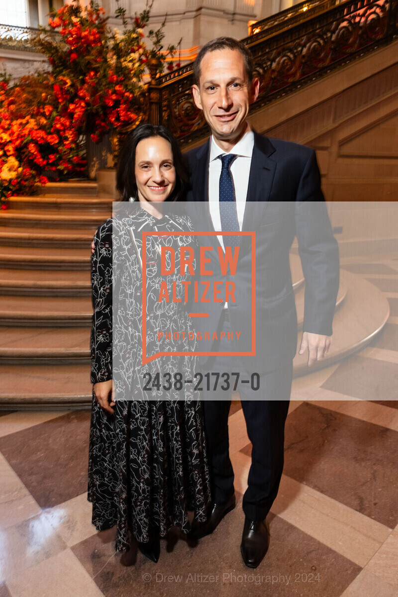 Becca Prowda, Daniel Lurie, Humankindness Gala, San Francisco City Hall. 1 Dr Carlton B Goodlett Pl, SF, CA 94102 US, May 22nd, 2024, Photo #2438-21737-0 Becca Prowda, Daniel Lurie, Photo #2438-21737-0