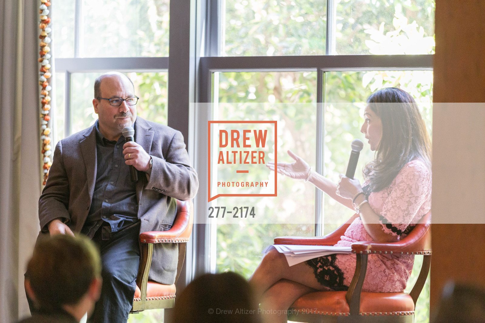 Craig Newmark, Shelly Kapoor Collins, Shatter Summit, The Battery Club. 717 Battery Street, May 9th, 2017, Photo #277-2174 Craig Newmark, Shelly Kapoor Collins, Photo #277-2174