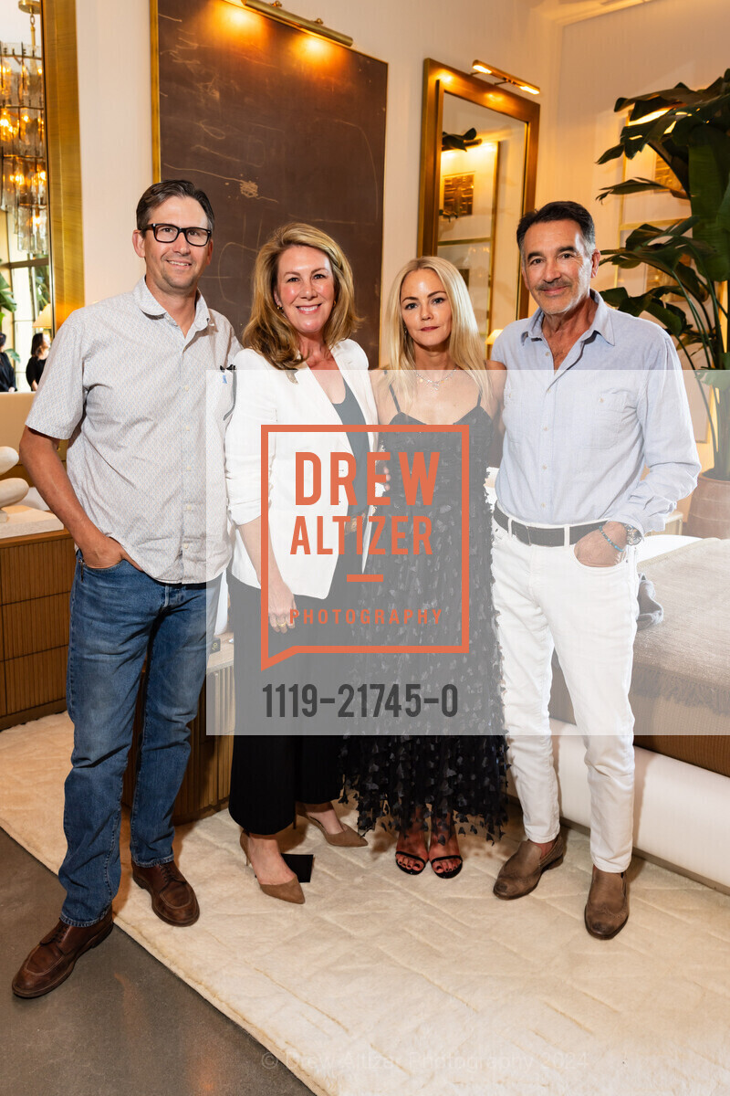 Ben Mitchell, Libby Mitchell, Elizabeth Naughton, Michael Polenske, RH Palo Alto Grand Opening Party, Restoration Hardward Palo Alto. 281 University Ave, Palo Alto, May 29th, 2024, Photo #1119-21745-0 Ben Mitchell, Libby Mitchell, Elizabeth Naughton, Michael Polenske, Photo #1119-21745-0