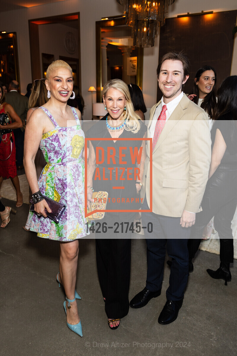 Navid Armstrong, Terri Tiffany, Forrest Tiffany, RH Palo Alto Grand Opening Party, Restoration Hardward Palo Alto. 281 University Ave, Palo Alto, May 29th, 2024, Photo #1426-21745-0 Navid Armstrong, Terri Tiffany, Forrest Tiffany, Photo #1426-21745-0