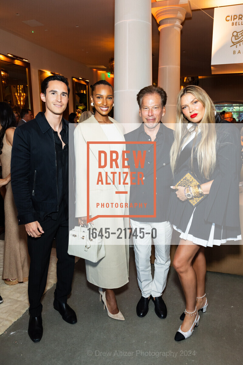 Juan Borrero, Jasmine Tookes, Gary Friedman, Bella Hunter, RH Palo Alto Grand Opening Party, Restoration Hardward Palo Alto. 281 University Ave, Palo Alto, May 29th, 2024, Photo #1645-21745-0 Juan Borrero, Jasmine Tookes, Gary Friedman, Bella Hunter, Photo #1645-21745-0