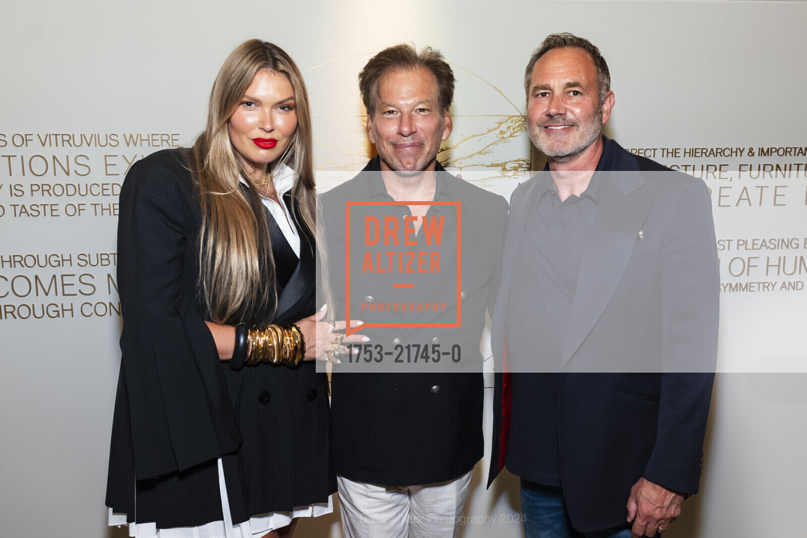 Bella Hunter, Gary Friedman, Tim Stannard, RH Palo Alto Grand Opening Party, Restoration Hardward Palo Alto. 281 University Ave, Palo Alto, May 29th, 2024, Photo #1753-21745-0 Bella Hunter, Gary Friedman, Tim Stannard, Photo #1753-21745-0