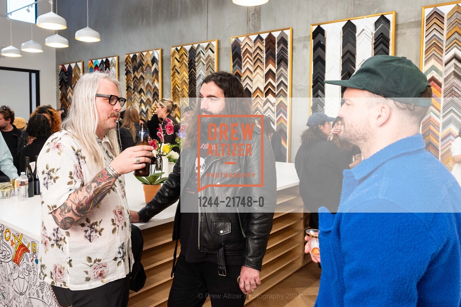 Casey Ramsey, Leo Cabrera, Scott Pritz, ORION Custom Framing Polk St. Grand Opening, ORION Custom Framing. 2024 Polk St, SF, CA 94109 US, June 1st, 2024, Photo #1244-21748-0 Casey Ramsey, Leo Cabrera, Scott Pritz, Photo #1244-21748-0