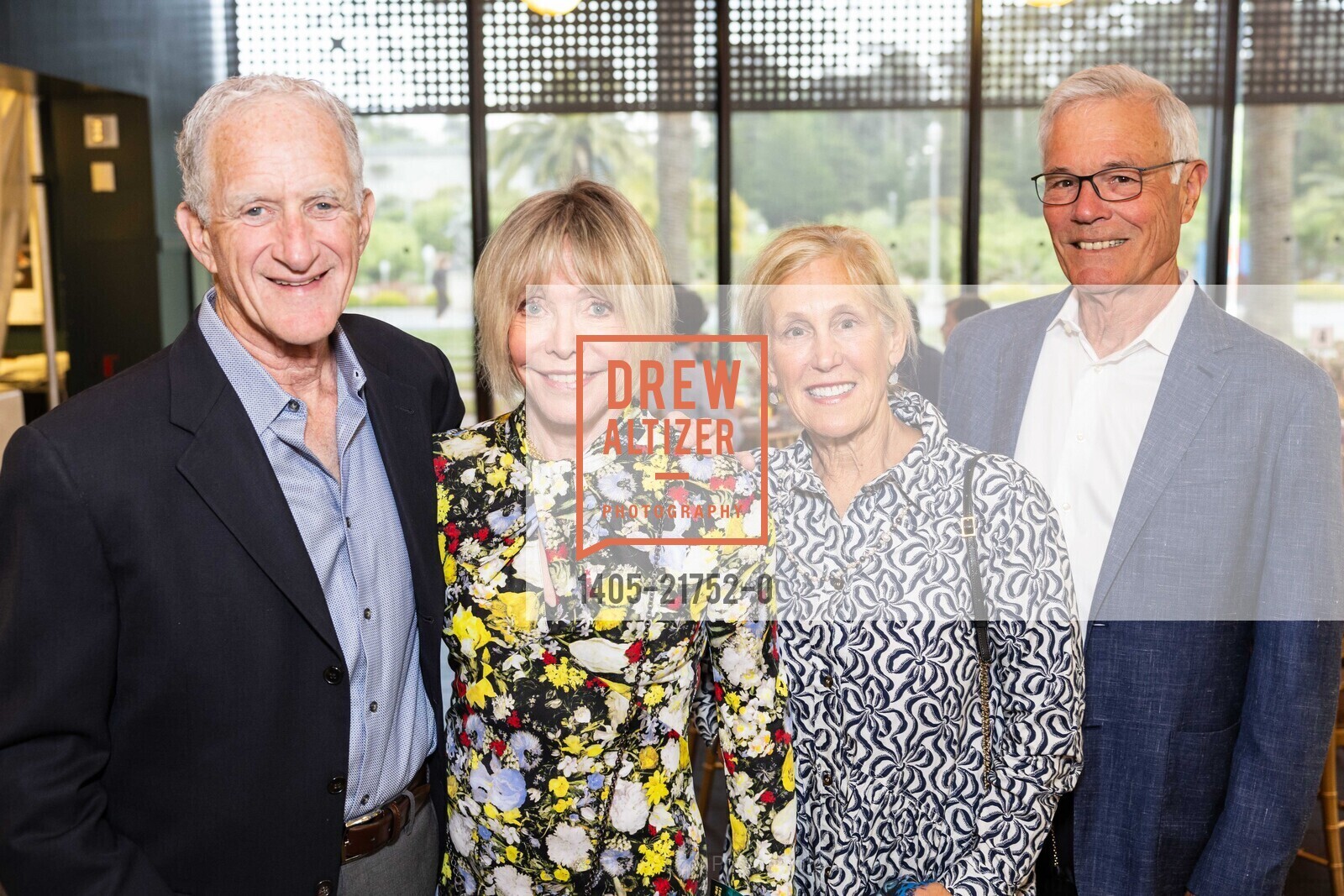 Eric Steinberg, Merrill Randol, Kathy Huber, Larry Binkley, Bouquets to Art 40th Anniversary, de Young Museum. 50 Hagiwara Tea Garden Dr, SF, CA 94118 US, June 3rd, 2024, Photo #1405-21752-0 Eric Steinberg, Merrill Randol, Kathy Huber, Larry Binkley, Photo #1405-21752-0