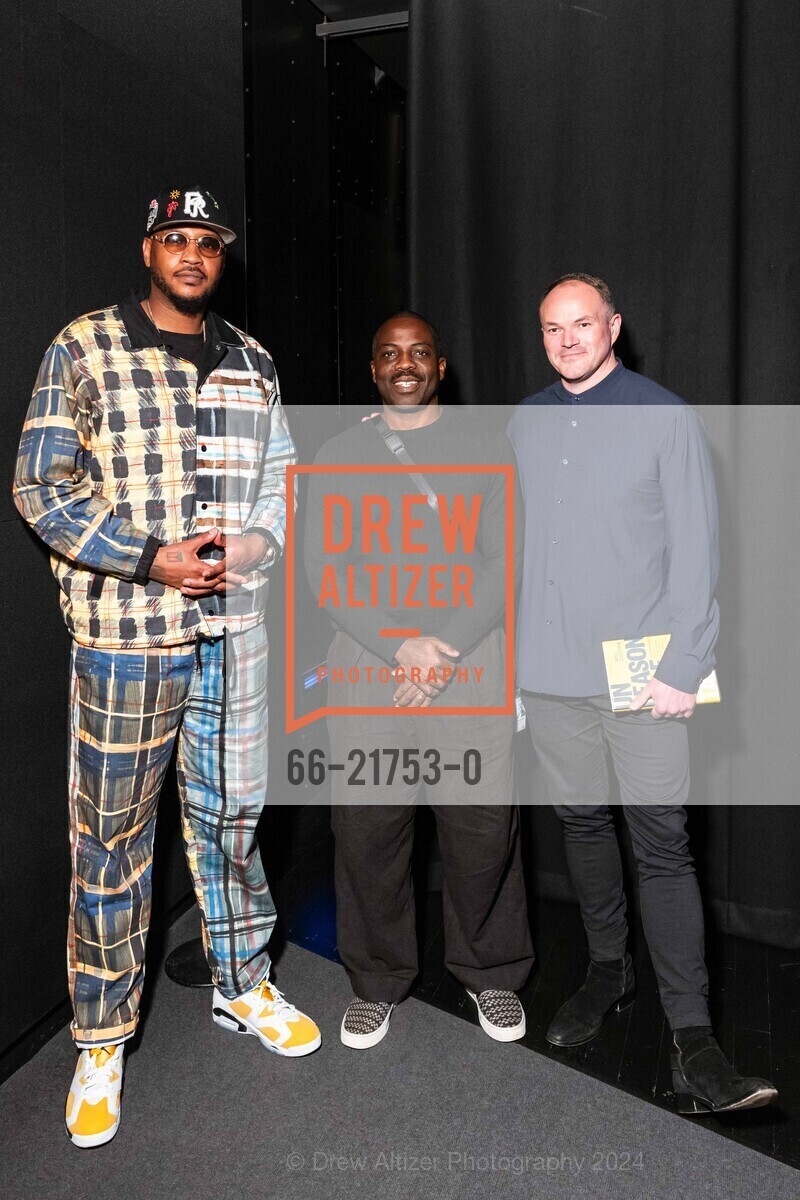Carmelo Anthony, Derek Fordjour, Chris Bedford, SFMOMA’s Donor Event with Carmelo Anthony and Derek Fordjour, San Francisco Museum of Modern Art. 151 3rd St, SF, CA 94103 US, June 4th, 2024, Photo #66-21753-0 Carmelo Anthony, Derek Fordjour, Chris Bedford, Photo #66-21753-0