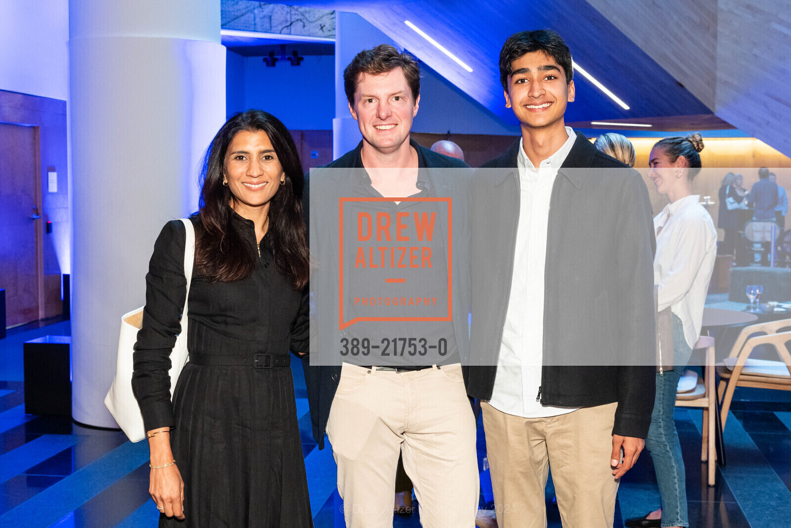 Alka Agrawal, Stephen Sherrill, Rohan Agrawal, SFMOMA’s Donor Event with Carmelo Anthony and Derek Fordjour, San Francisco Museum of Modern Art. 151 3rd St, SF, CA 94103 US, June 4th, 2024, Photo #389-21753-0 Alka Agrawal, Stephen Sherrill, Rohan Agrawal, Photo #389-21753-0